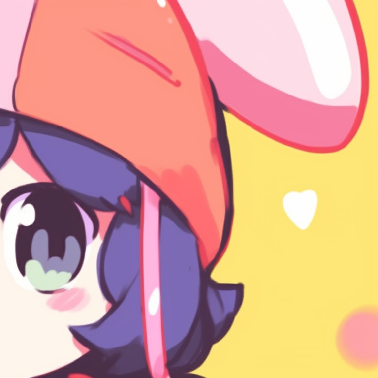 Up-close view of two characters, dreamy pastel tones and playful art style. classic matching sanrio pfp pfp for discord.
