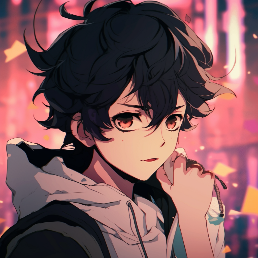 Anime boy rendered in vintage aesthetic, featuring old-school coloring. creative anime boy pfp aesthetic pfp for discord.