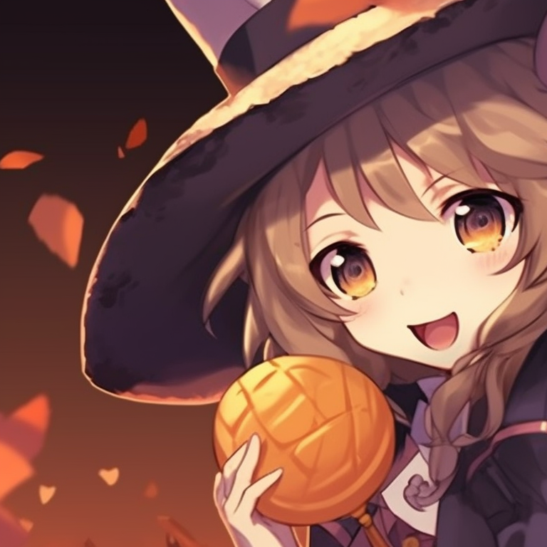 Couple in matching ghost outfits, whispering to each other with an ethereal glow. details of anime couple halloween scene backdrop pfp for discord.