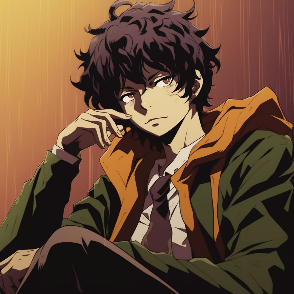 Close-up of Faye Valentine from Cowboy Bebop, vibrant colors and detailed facial features. popular anime characters pfp