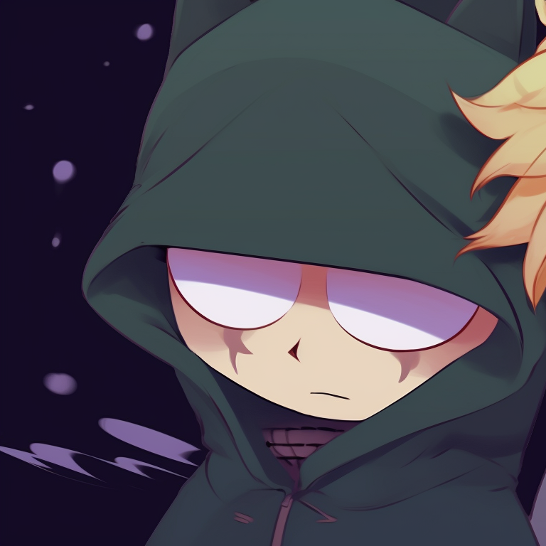 Tweek showing fear, Craig showing courage, saturated colors. south park tweek and craig spooky theme pfp for discord.