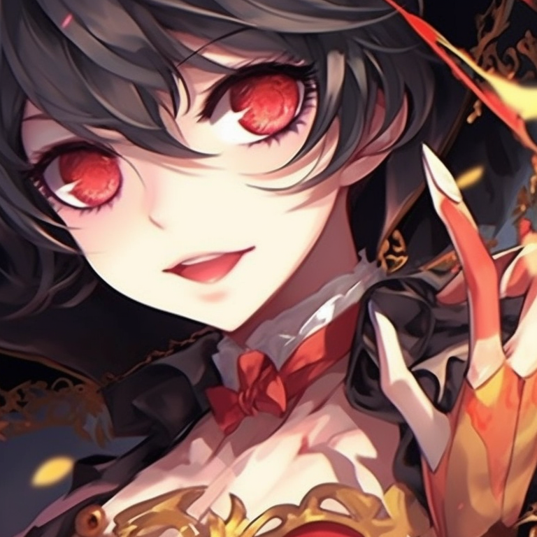 Two jesters with contrasting color schemes, detailed patterns and exaggerated expressions, standing back-to-back. top matching pfp for couples in anime halloween theme pfp for discord.