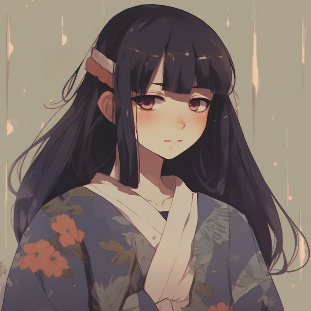 Anime portrait lit from one side, moody tones and detailed hair strands. anime girl aesthetics: sad pfp