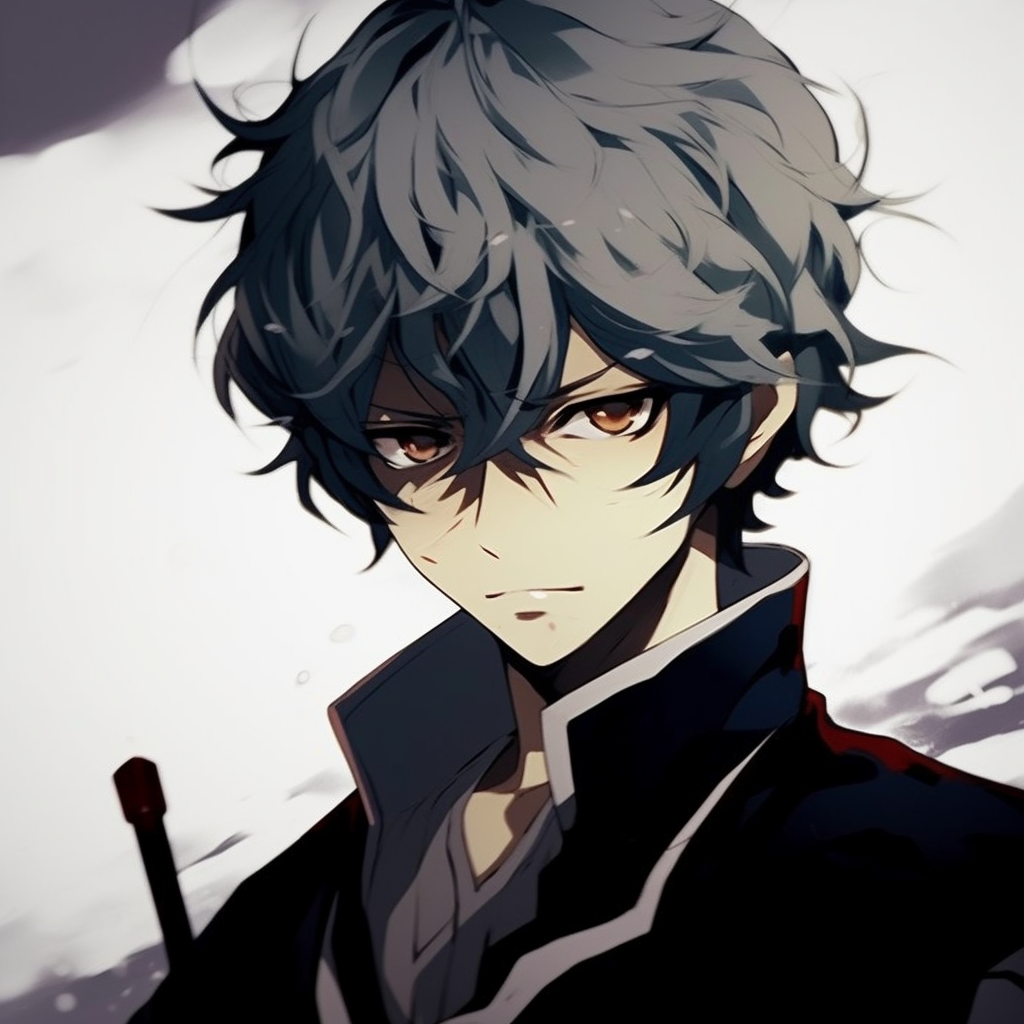 Gintoki Sakata with his wooden samurai sword, expressive lines and minimal colors. anime boy pfp inspirations anime pfp