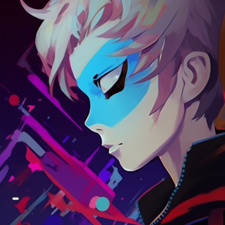 Miles and Gwen in full costume, vibrant colors and fluid lines. significance of miles and gwen matching pfp pfp for discord.