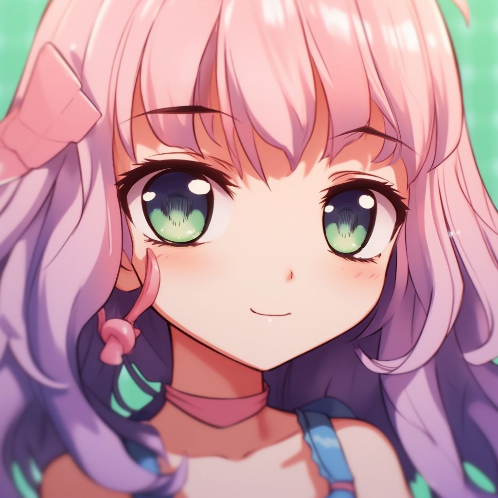 Anime girl with cat ears, rich color gradients and detailed expression. anime meme pfp with girl characters pfp for discord.