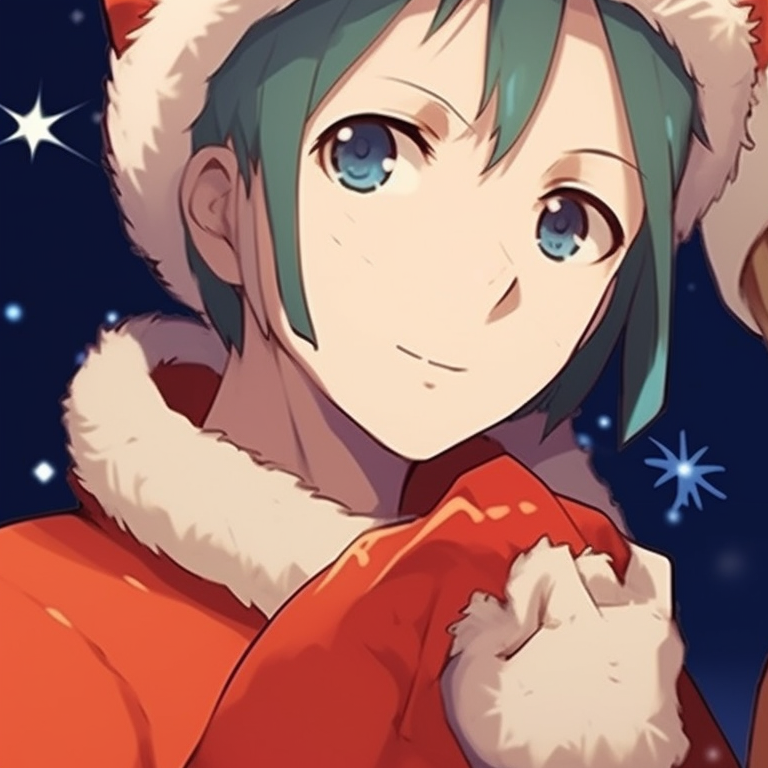 Naruto and Kakashi in matching Christmas sweaters, both making hand signs. stylish naruto pfp for christmas matching pfp for discord.