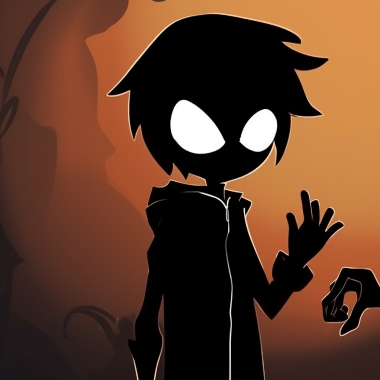 Stickman characters with bat wings under a full moon, minimalistic with blue and black tones, creating a mysterious ambience. halloween themed stickman pfp pfp for discord.