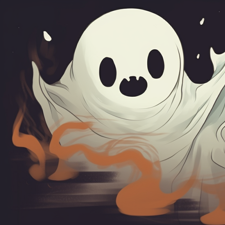 Two ageless specters, stark lighting highlighting their translucent forms. spooky matching ghost pfp halloween theme styles pfp for discord.