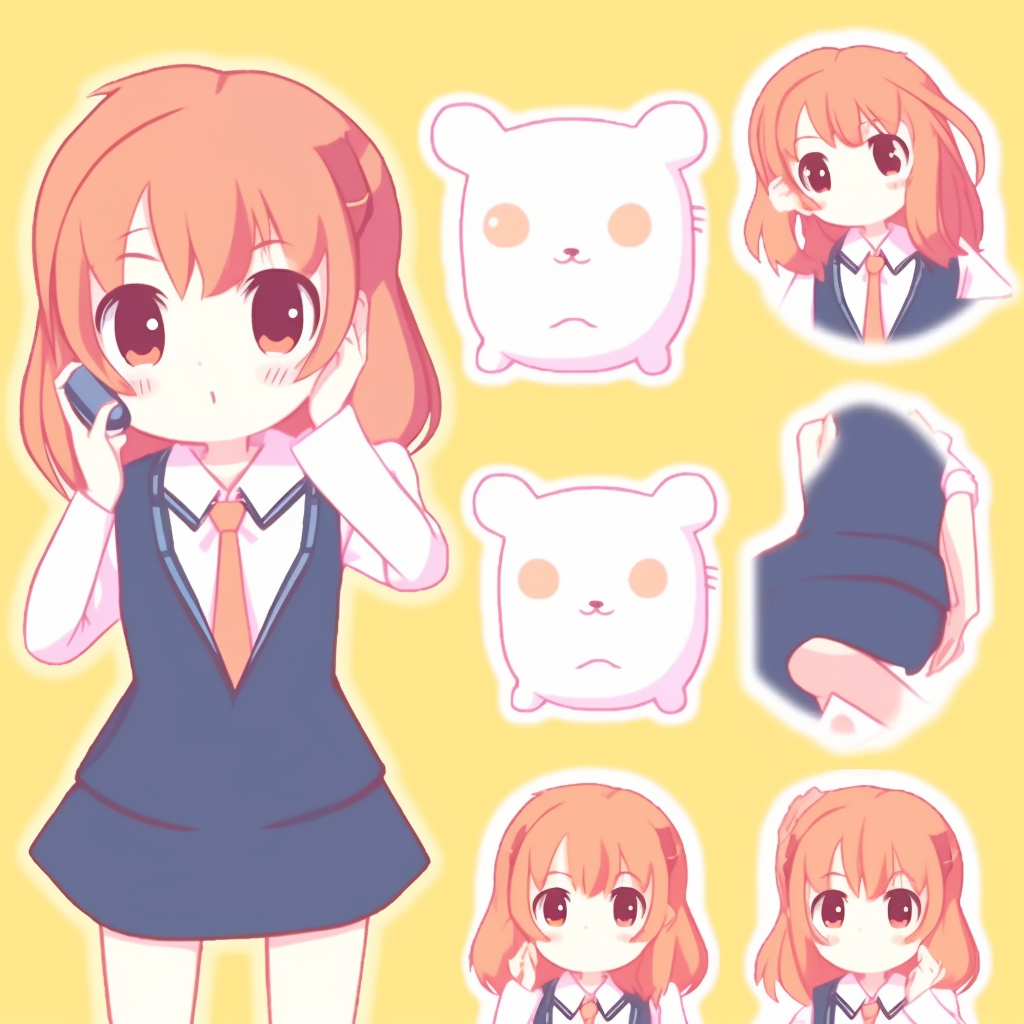 Close-up of Yui's face, showing the detailed eye design and her cheerful expression. anime themed pfp for school pfp for discord.