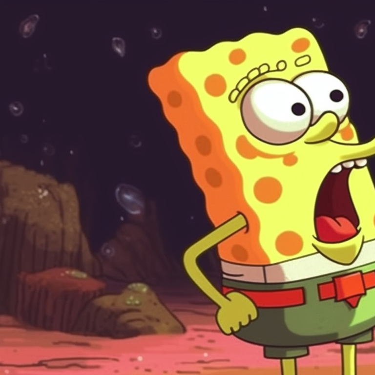 Full-body display of Spongebob and Pearl, bright colors and flowing lines. spongebob and pearl matching profile picture pfp for discord.