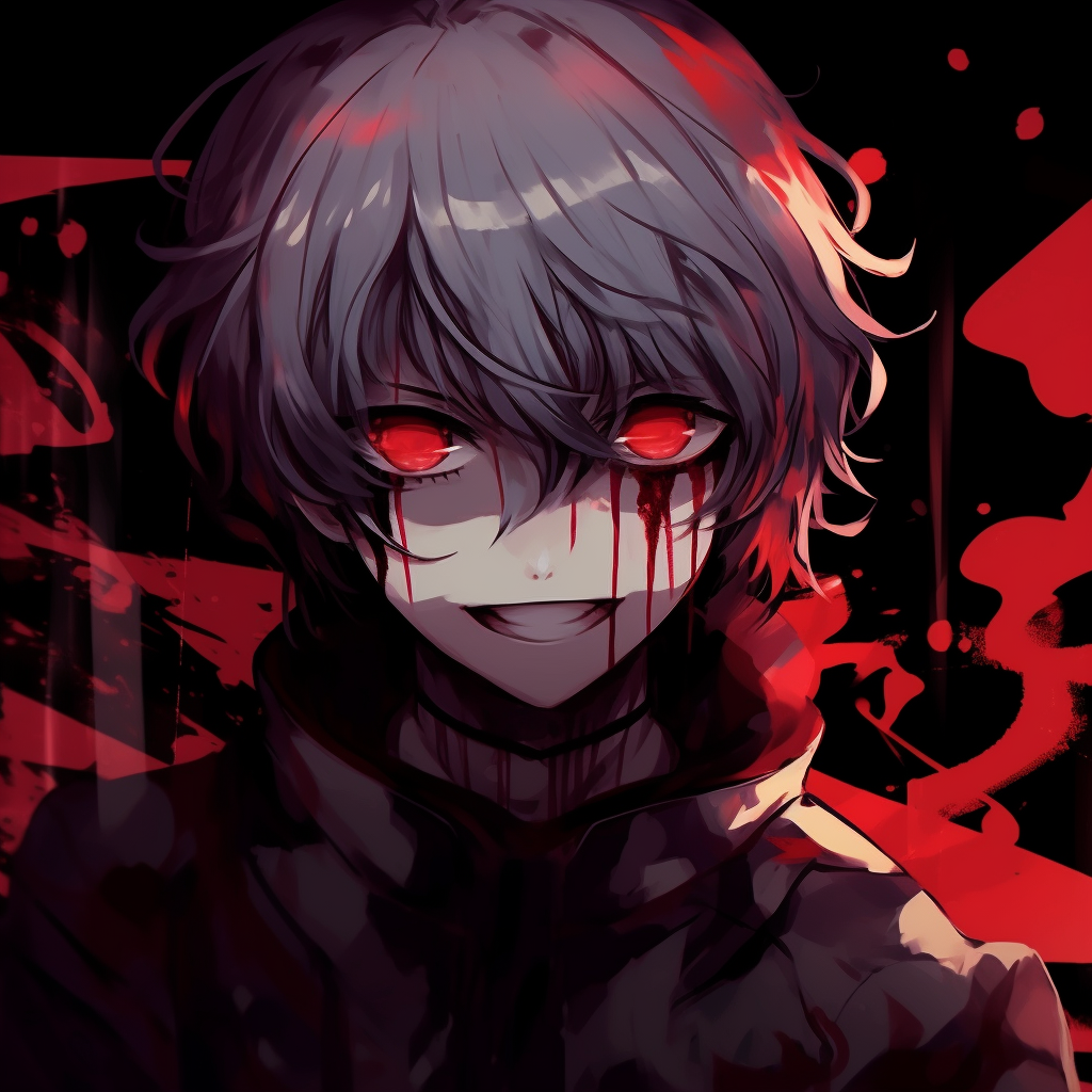 Kaneki's distinctive ghoul mask, high contrast black and white. character insights for crazy anime pfp pfp for discord.