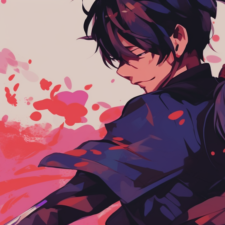 Two characters standing in a whimsical candy land, pastel tones and fairy-tale designs. anime inspired matching pfp couples pfp for discord.