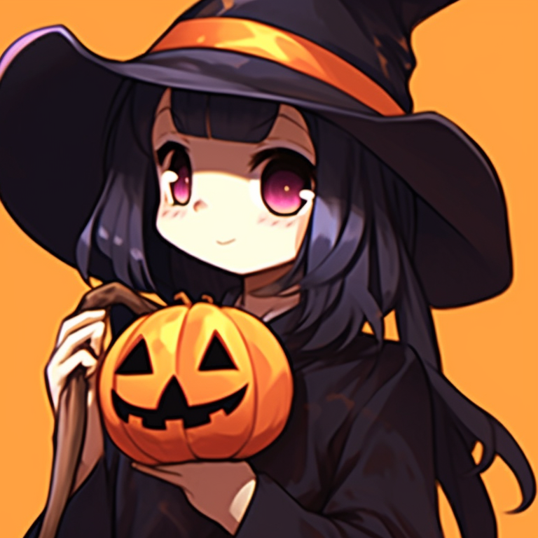 A pair in coordinated spooky outfits, muted colors and dramatic expressions. matching anime pfp gif halloween theme collection pfp for discord.