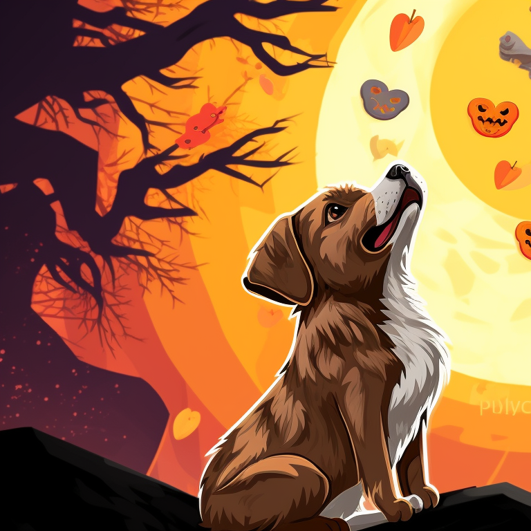 Two hounds howling against a glowing moon background, the use of contrast adding a sense of dread. spooky dogs matching pfp halloween theme pfp for discord.