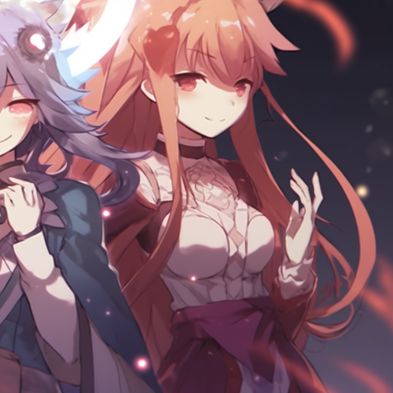 Three characters in VR headsets, modern design and neon colors. trio matching pfp for gaming pfp for discord.