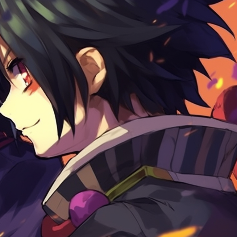 Shinobu and Giyuu together, a sense of eeriness yet harmony with Halloween elements around. shinobu and giyuu halloween themed art pfp for discord.