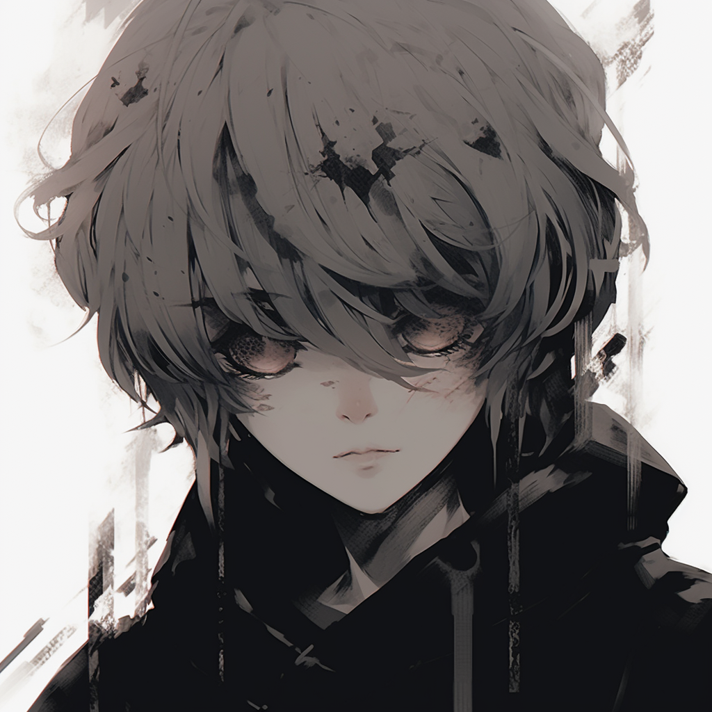 Kaneki engulfed in shadows, high contrast and a play of light and darkness. best anime aesthetic pfp collections