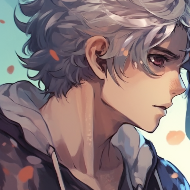 Characters floating in cosmic backdrop, blending of neon colors with anime figures. perfect matching pfp for bf and gf in real life pfp for discord.