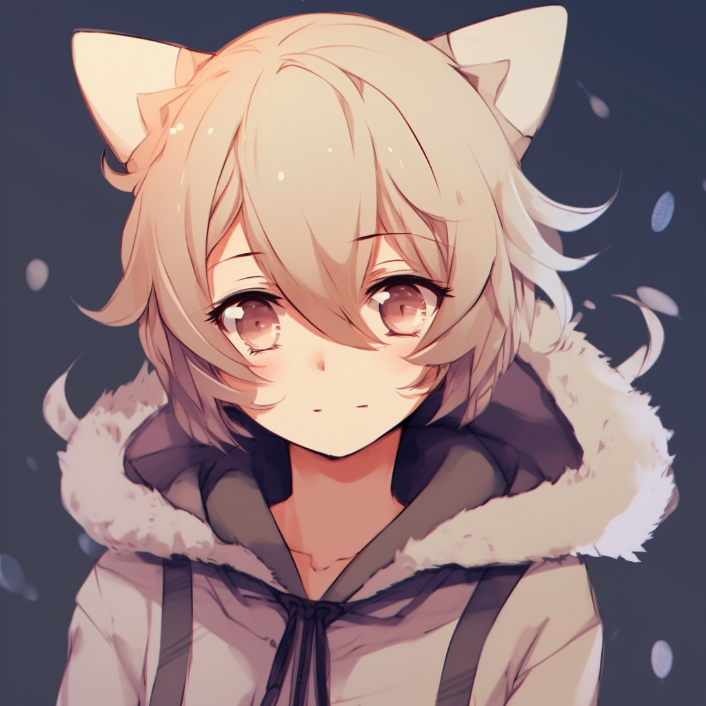 Anime character in a cozy sweater, intricate detailing on clothing and soft pastel colors. cute pfp anime for all