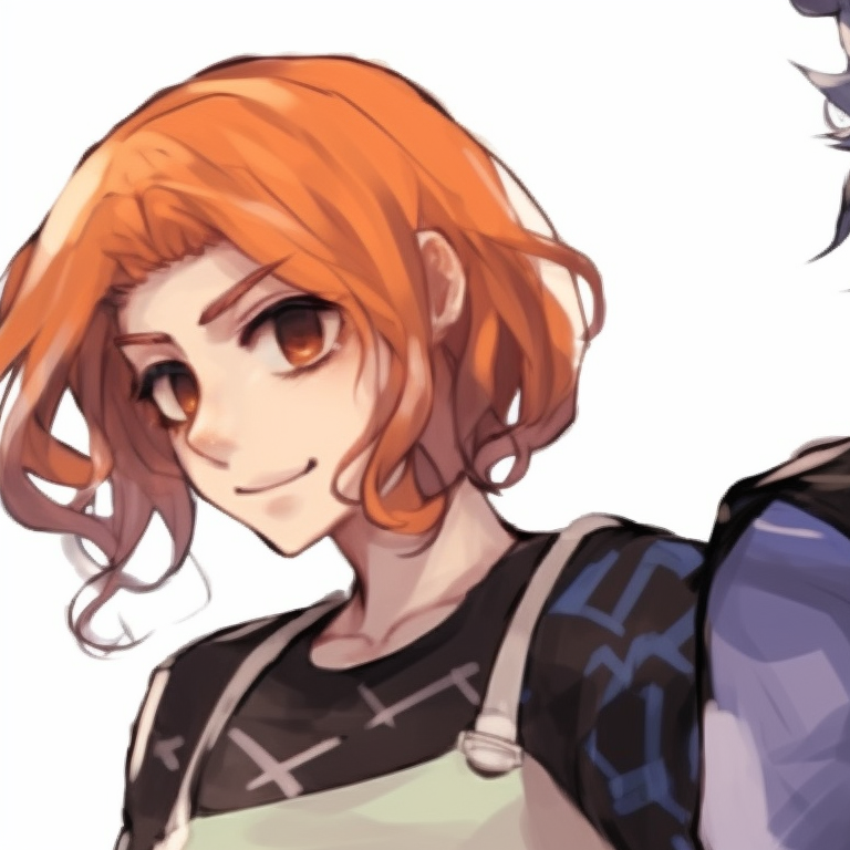 Four characters, engaged in discussion, wide color palette and lively atmospheres. anime pfp matching for group chat pfp for discord.