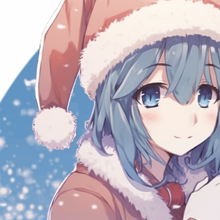 Close-up of two characters, sparkling lights and deep reflections in their eyes, against a Christmas tree backdrop. aesthetic matching anime christmas pfp designs pfp for discord.