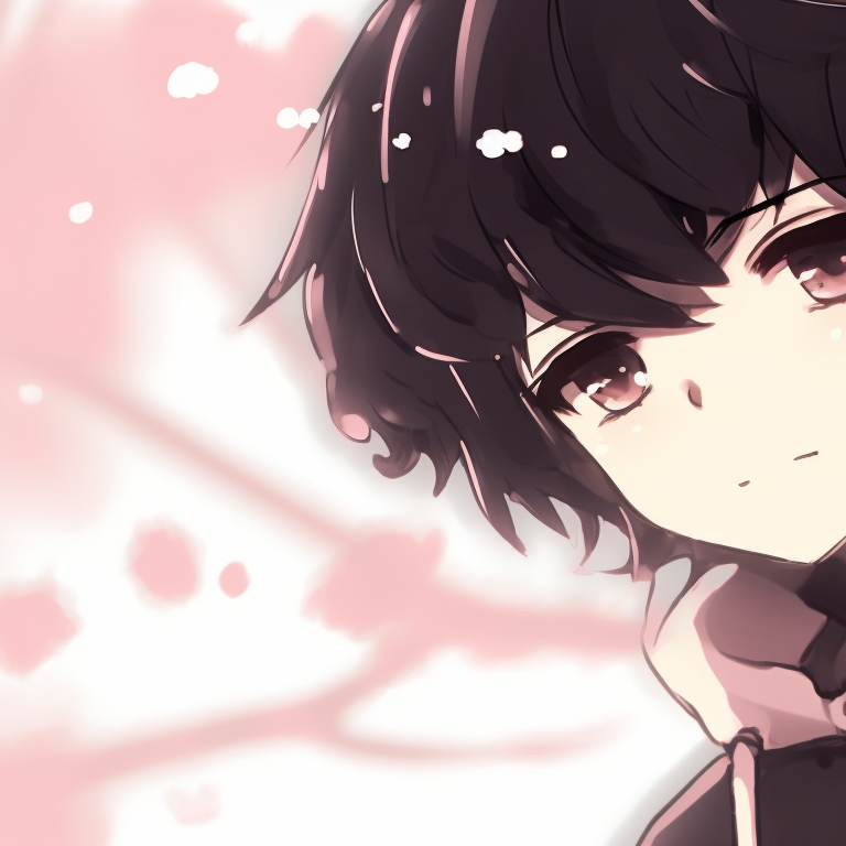 Two characters under a cherry blossom tree, soft pink hues and simple art style. attractive instagram cute matching pfp pfp for discord.