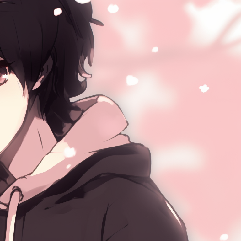 Two characters under a cherry blossom tree, soft pink hues and simple art style. attractive instagram cute matching pfp pfp for discord.