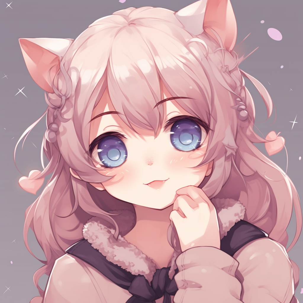 Anime girl holding a cat, playful poses and soft shading. cute anime pfp girl stylesHD, free download