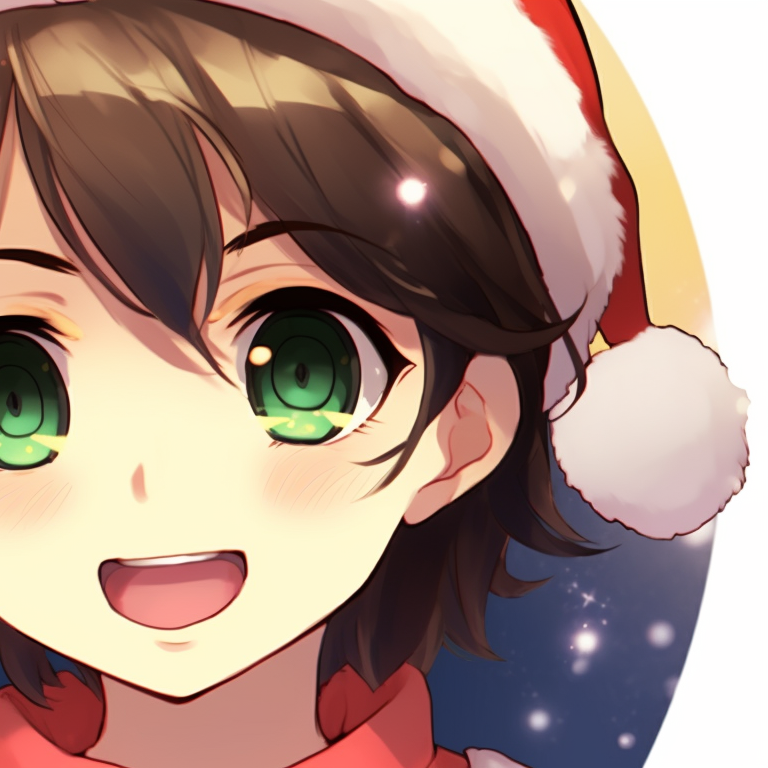 Two characters with mirror-like similarity, pastel palette and finely detailed hats, in symmetrical poses. christmas themed matching hat kid pfp pfp for discord.