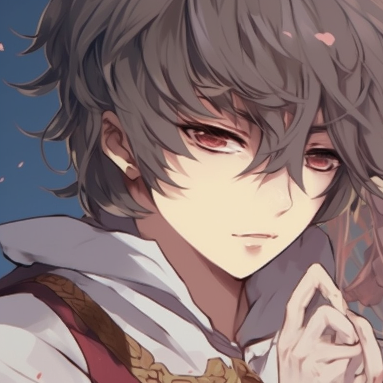 Two characters dressed in fantasy attire, detailed jewelry and intricate designs, sharing a secret look. trending anime pfp matching designs pfp for discord.