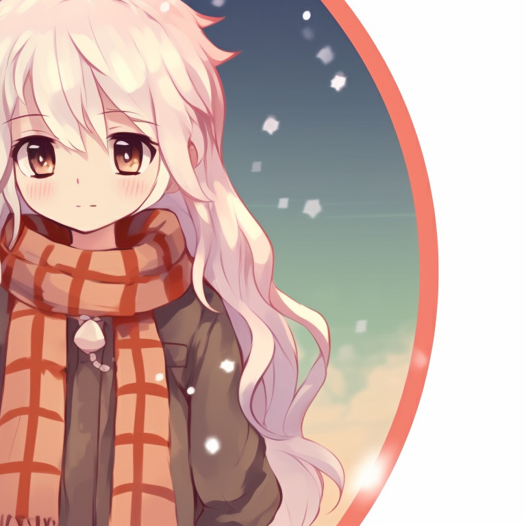 A male and female character exchanging gifts, warm cozy color palette, detailed background. discord server pfp matching for christmas pfp for discord.