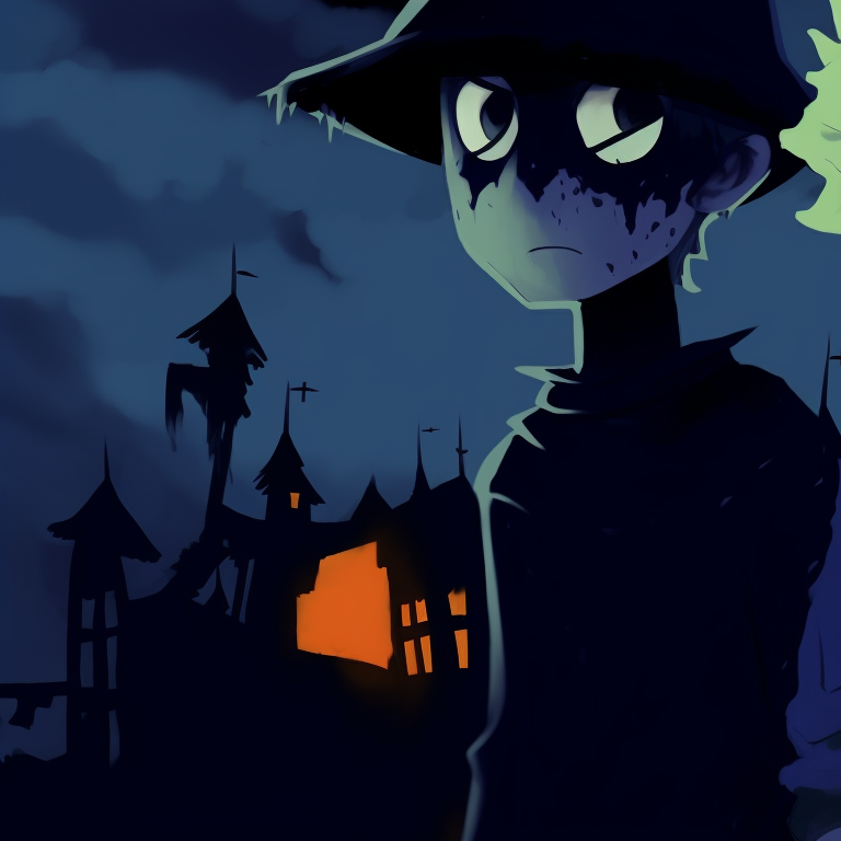 Tweek and Craig walking in a graveyard, cool tones, achromatic color palette and detailed tombstones in the background. tweek and craig halloween theme pfp ideas pfp for discord.