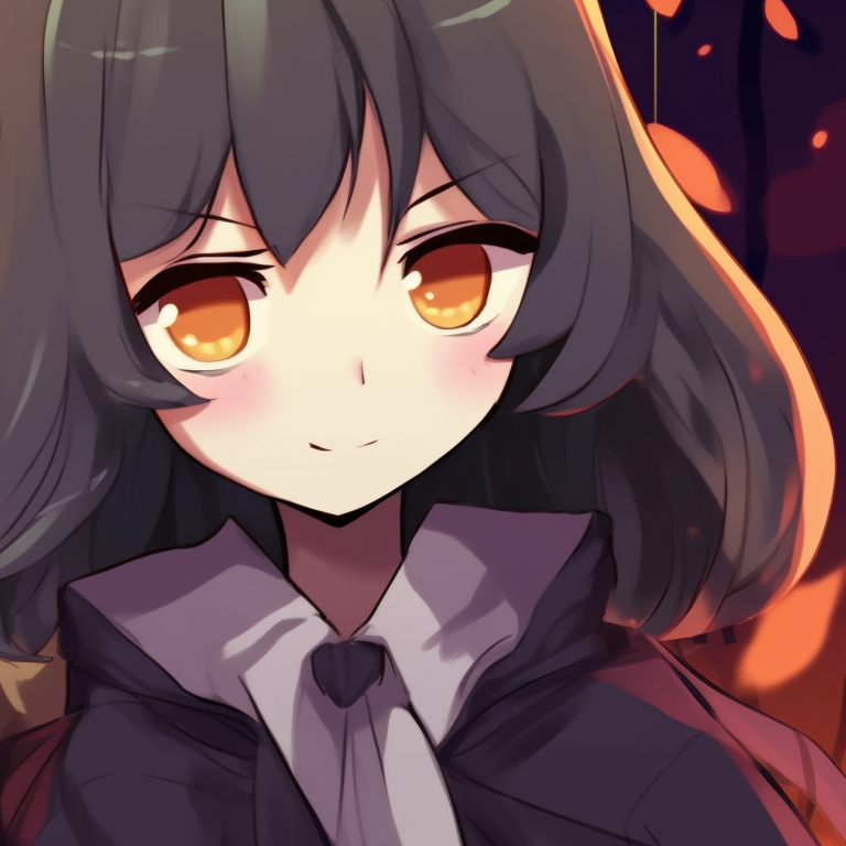 Shinobu and Giyuu in Trick-or-treat costume, a strong sense of companionship with vibrant colors and detailed embellishments on their outfits. shinobu and giyuu halloween themed art pfp for discord.