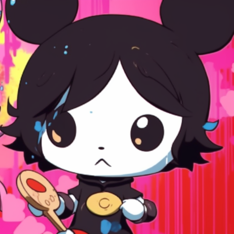 My Melody and Kuromi, relaxing in a cartoonish style, with detailed backgrounds. my melody and kuromi for mutual matching pfp pfp for discord.