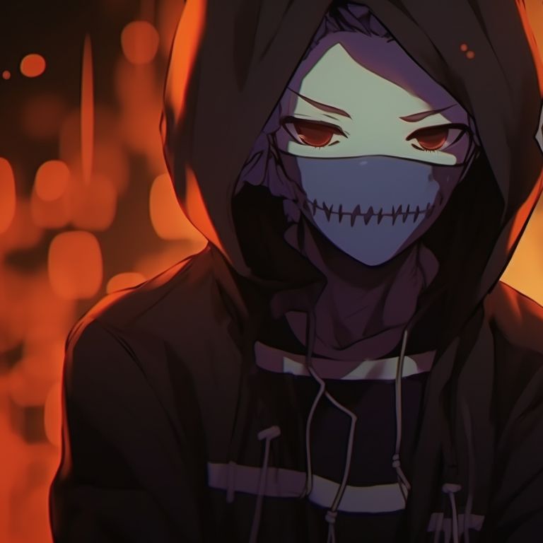 Two comrades from Tokyo Revengers, seen sporting Halloween-themed costume, sitting on a dark, foggy setting. tokyo revengers matching pfp halloween theme images pfp for discord.