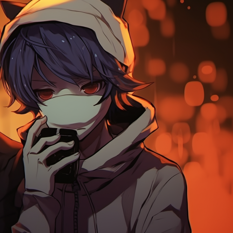 Two comrades from Tokyo Revengers, seen sporting Halloween-themed costume, sitting on a dark, foggy setting. tokyo revengers matching pfp halloween theme images pfp for discord.