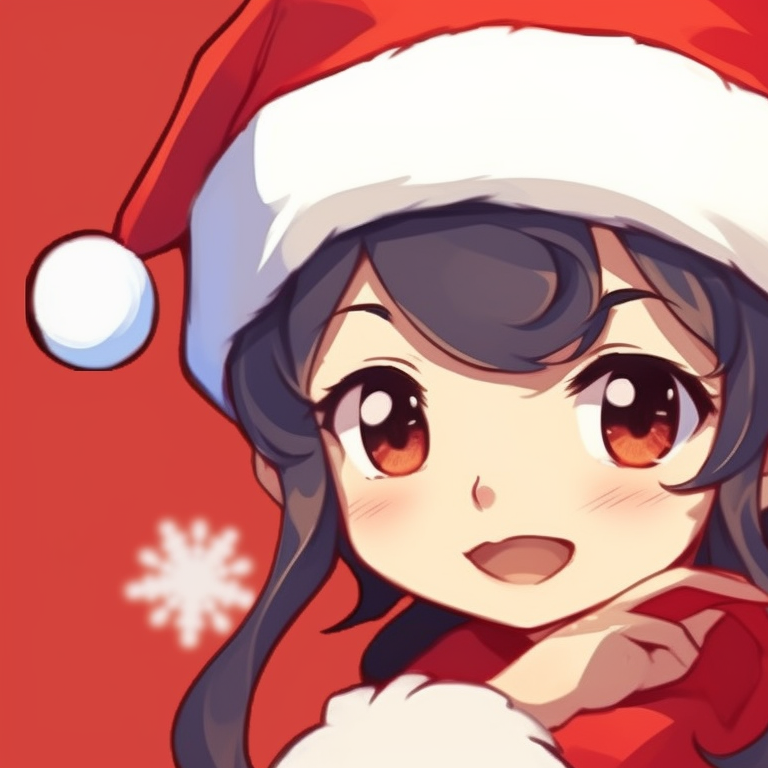 Two characters sharing an embrace, soft colors and glowing Christmas lights around them. creative matching christmas aesthetic pfp pfp for discord.