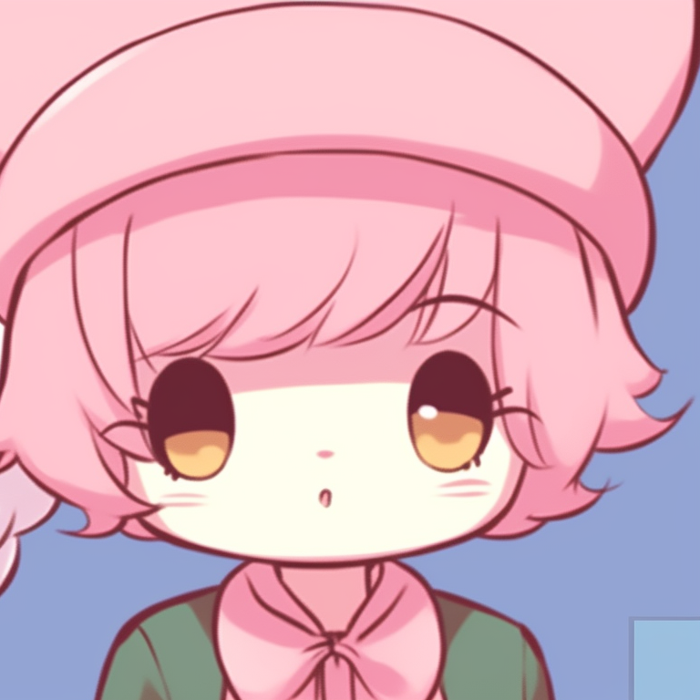 Two characters, each holding a Hello Kitty symbol, detailed clothing and calming colors. hello kitty pfp matching boys and girls pfp for discord.