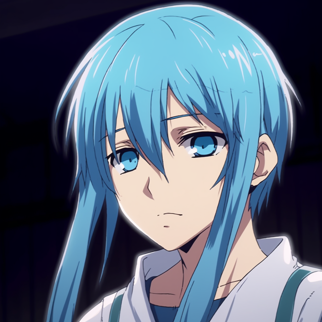 Tetsuya Kuroko in his basketball uniform, showcasing the vibrant blues and impressive details. anime characters with blue pfp