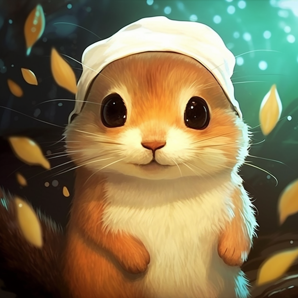 Anime style hamster profile picture with adorable detail and pastel tones. endearing animal pfp