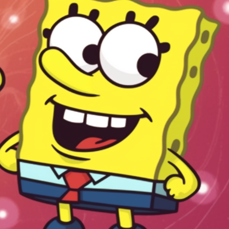 Spongebob and Sandy sitting back-to-back on a beach backdrop, depicting relaxed expressions, in serene colors. spongebob and sandy matching profile picture pfp for discord.