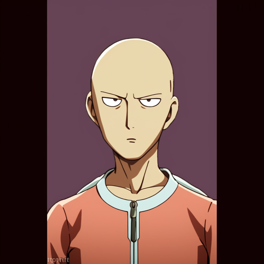 One Punch Man's Saitama giving a side-glance, smooth lines and light shading. funny anime characters pfp pfp for discord.