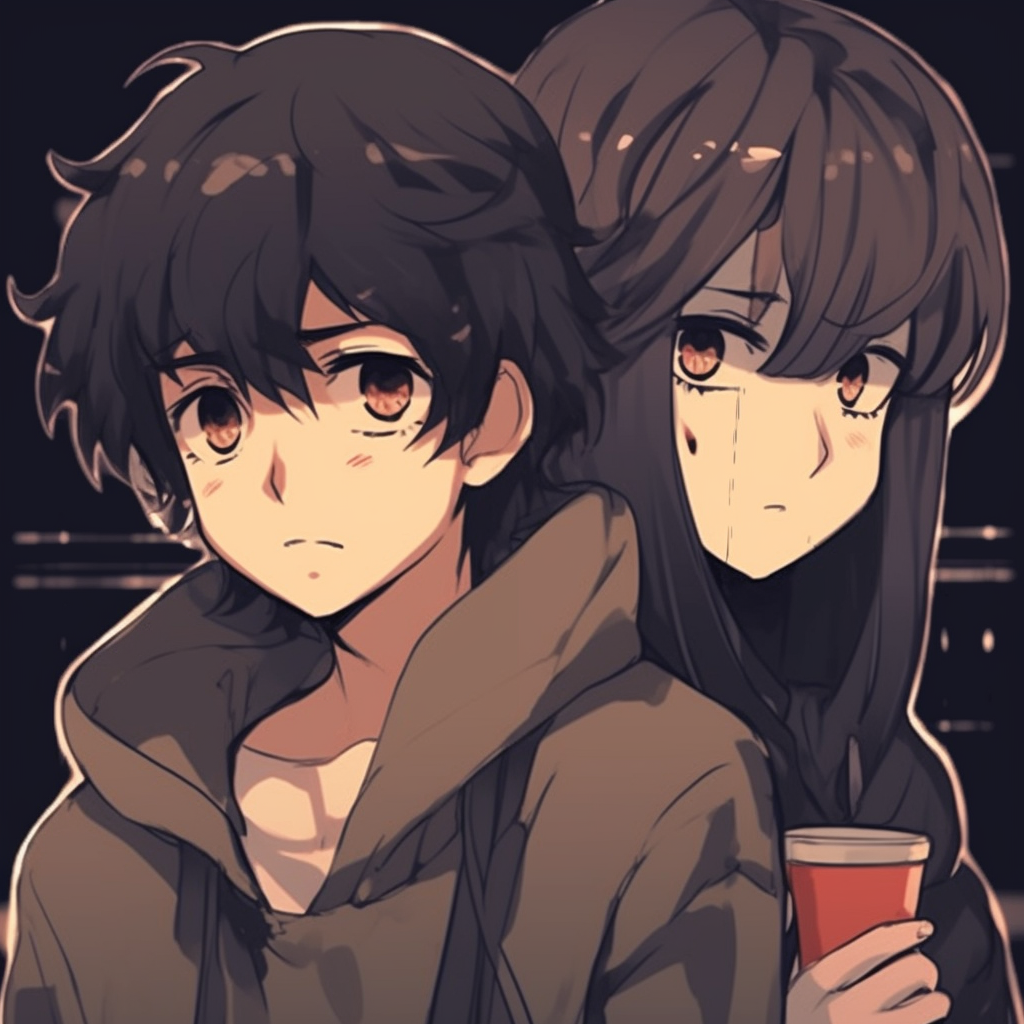 Image of Spike and Jet from Cowboy Bebop, depth of field effect and distinct character design. classic anime matching pfp for best friends