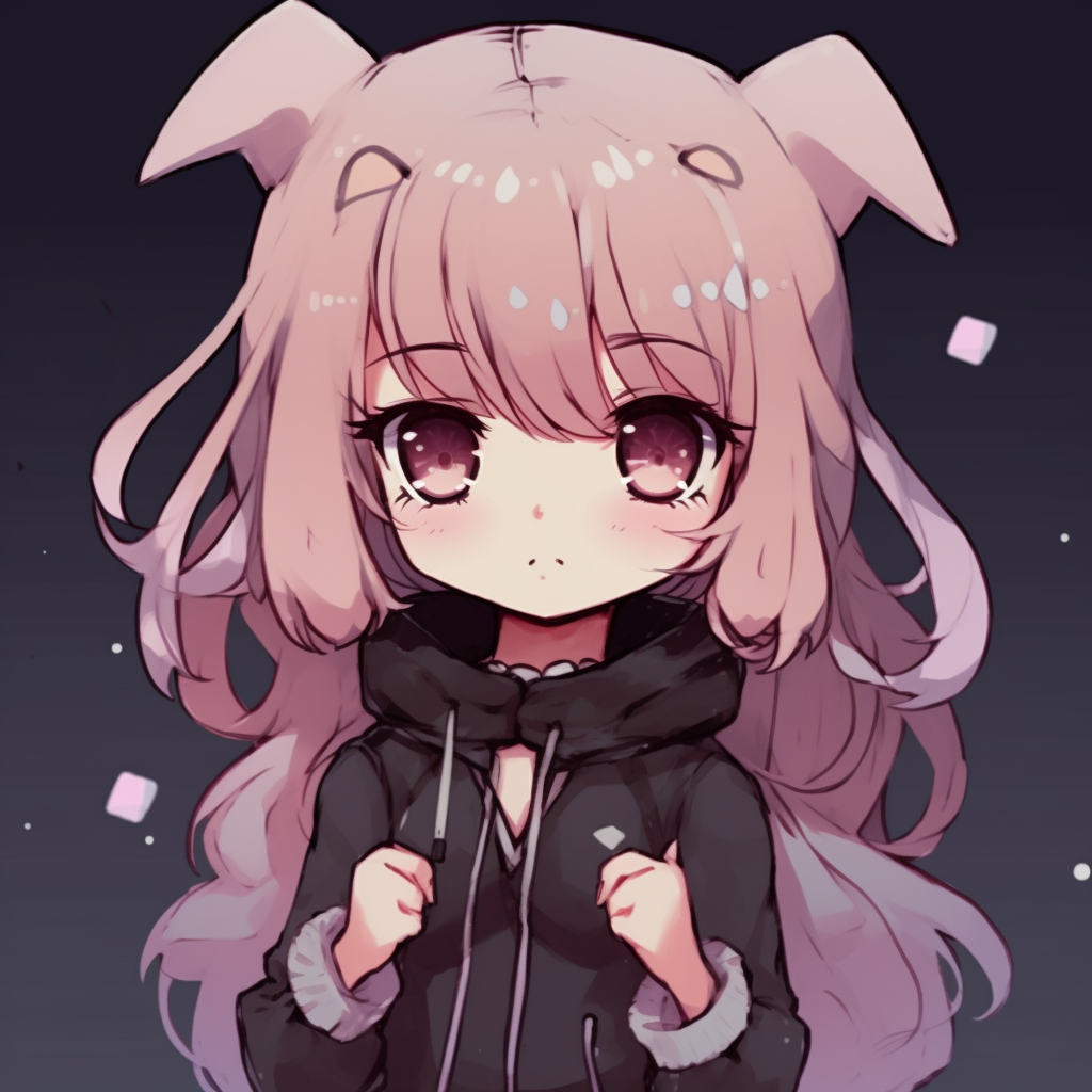 Close-up profile picture of a chibi style Anime character with big cute eyes. anime pfp cute styles pfp for discord.