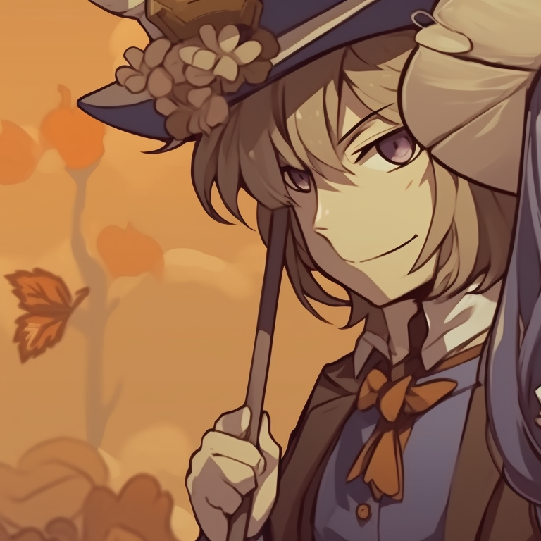 Two characters with a thanksgiving feast, colorful food details and warm expressions. thanksgiving style halloween matching pfp for duo pfp for discord.