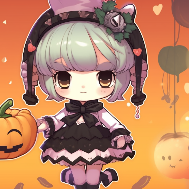 Both characters traversing a haunted trail, dressed as witches, gloomy colors and detailed backgrounds. kuromi matching pfp halloween theme outfits pfp for discord.