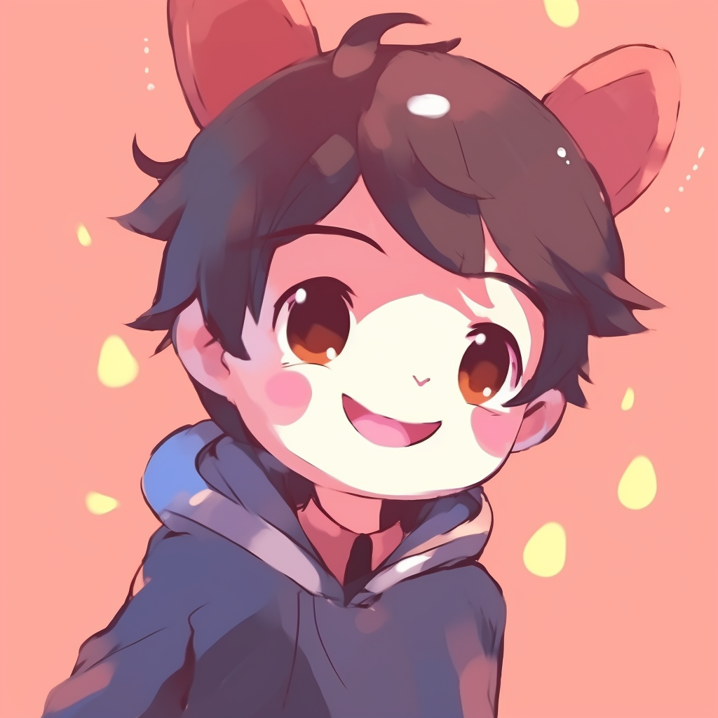 Anime schoolboy in a denim jacket, cool tones and precise outlines. idea-driven cute school pfp pfp for discord.