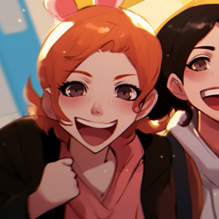 Three characters enjoying tea, pastel color palette and detailed still life. trio pfp matching beyond anime pfp for discord.