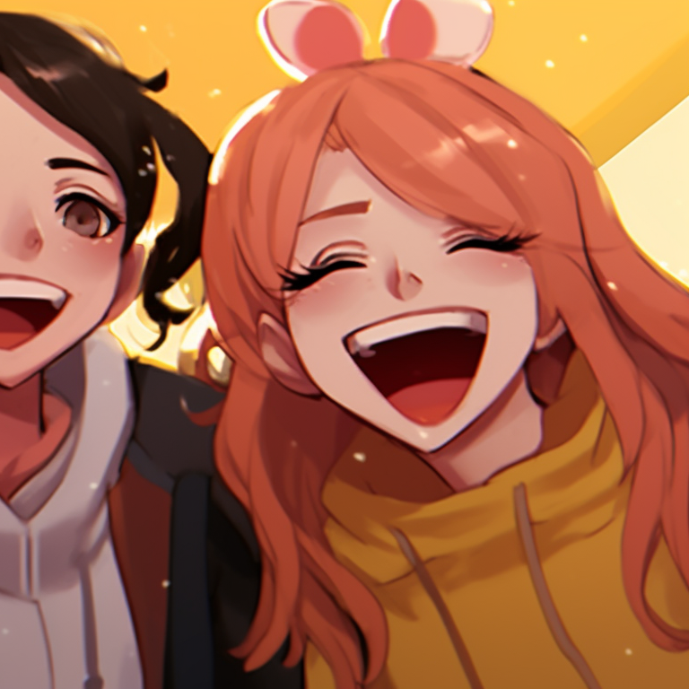 Three characters enjoying tea, pastel color palette and detailed still life. trio pfp matching beyond anime pfp for discord.